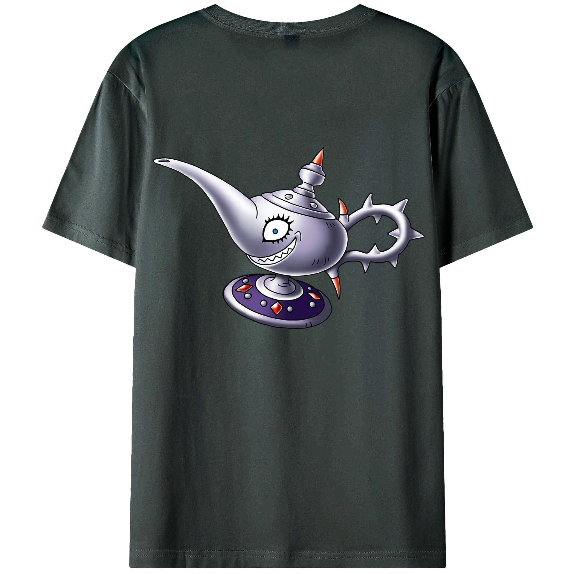 （画像用） ドラゴンクエスト Doragon Kuesuto Dragon Quest 綿100％ メンズ半袖Tシャツ（バックプリント） 通気性